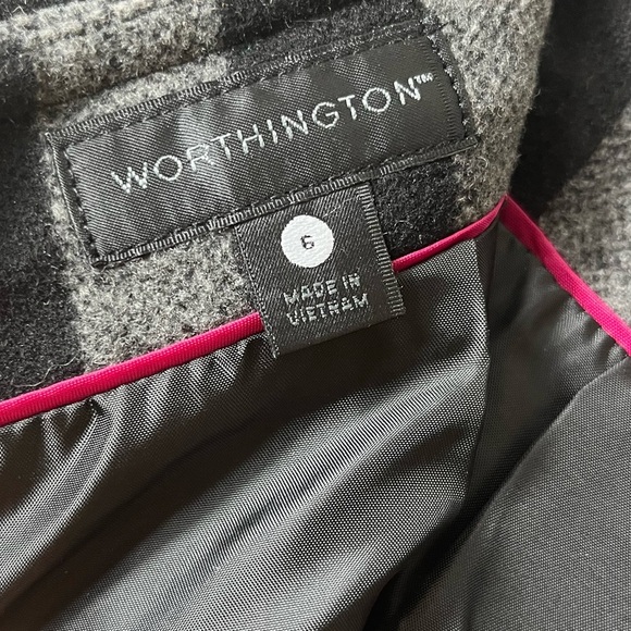 Worthington Wool Blend Striped Mini Skirt Flared 6 Goth Preppy Dark Academia Emo - Picture 3 of 6